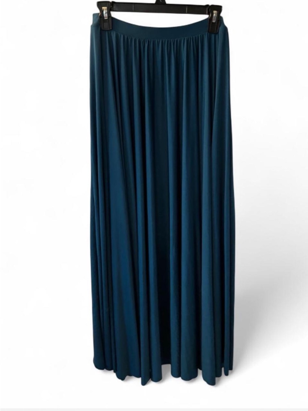 Natalie Dancewear N9112 Women’s Lyrical Flow Floor Length Skirt Teal Stretch - Picture 2 of 5